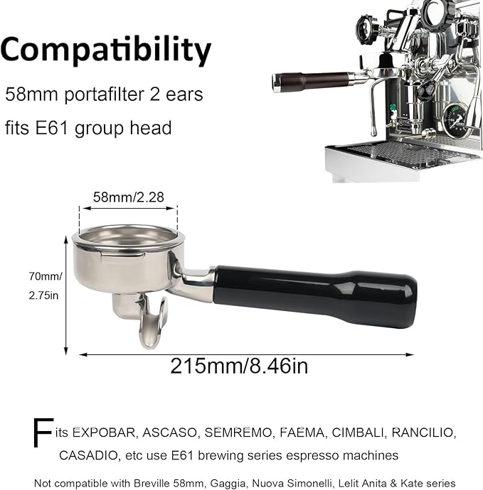 Portafiltro E61 de 58 mm con d - Portafilter 58Mm reseña y precio